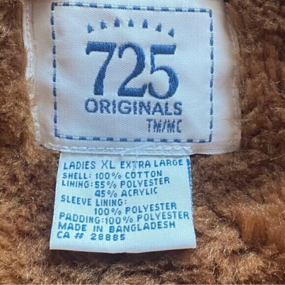 Y2K 725 Originals Denim Jacket Faux Fur Lined Woman Large - Picture 11 of 14